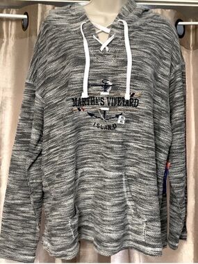 Martha's Vineyard Islands Hooded Pullover - Gray Marled